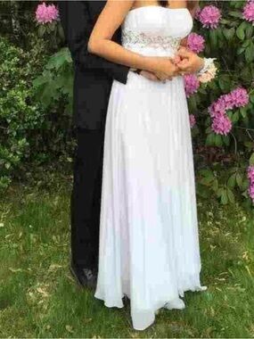 Tony Bowls White Strapless Wedding /Prom dress